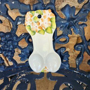70's Ceramic Double Spoon Rest Wall Decor Option